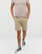 Farah Hawk Chino Twill Short In Sand - Tan