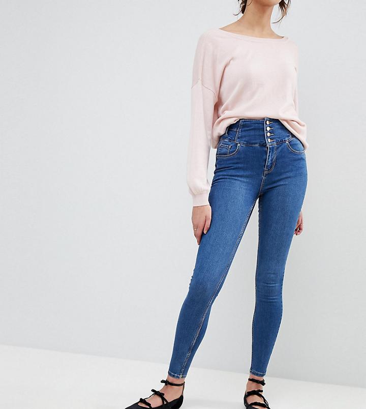 New Look Tall High Waist Skinny Blue Jean - Blue