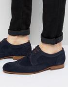 Ted Baker Granet Suede Derby Brogue Shoes - Navy