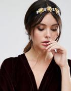 Asos Occasion Pretty Metal Flower Headband - Black