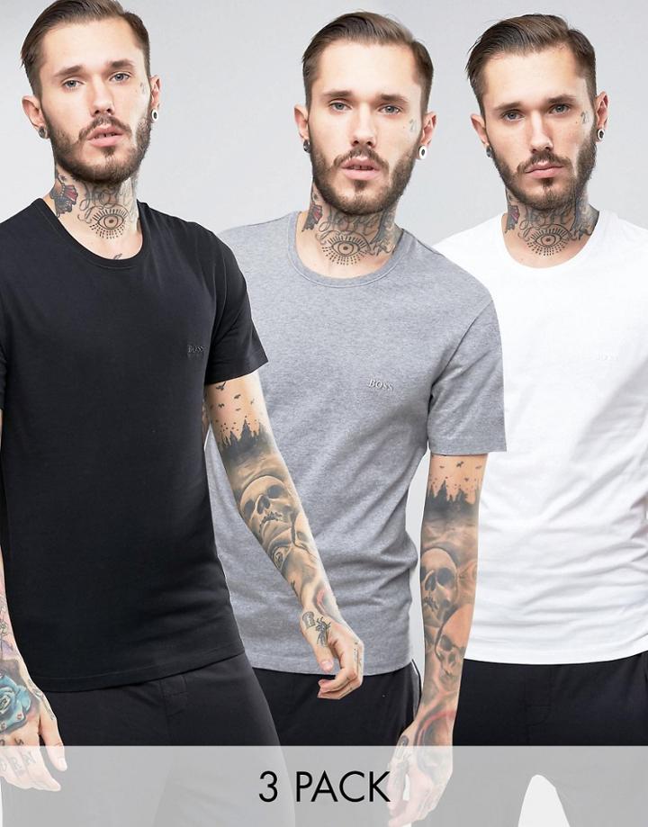 Boss Black By Hugo Boss Crew T-shirt 3 Pack In Regular Fit Multi - Mul