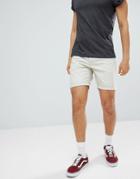 Asos Design Slim Chino Shorts In Putty - Beige