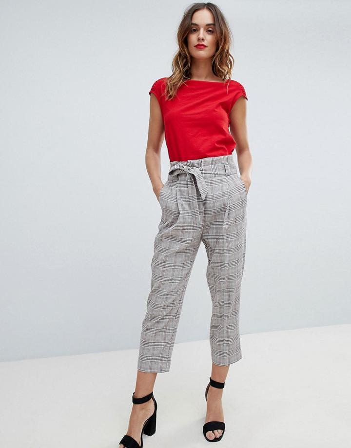 Sisley Pink Check High Waist Pants - Multi