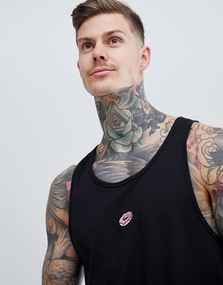 New Love Club Embroidered Donut Tank - Black