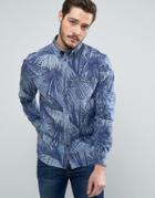 Wrangler Palm Print Shirt Regular Fit - Blue