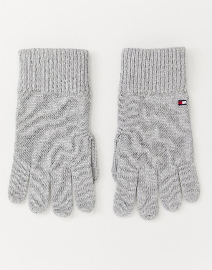 Tommy Hilfiger Pima Cotton Cashmere Gloves In Gray - Gray