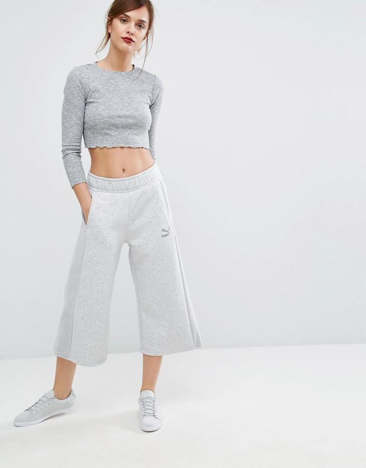 Puma Sweat Culottes In Gray - Gray