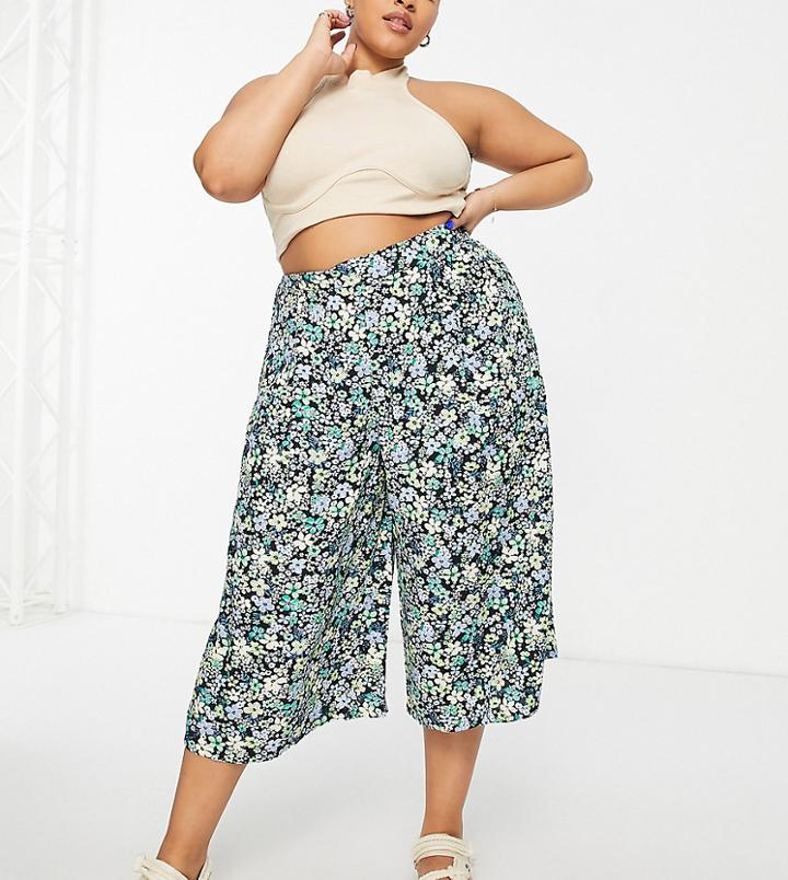 Yours Culotte In Blue Floral