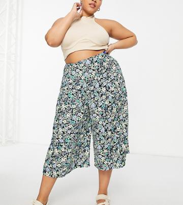 Yours Culotte In Blue Floral