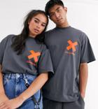 Collusion Unisex Logo T-shirt In Gray
