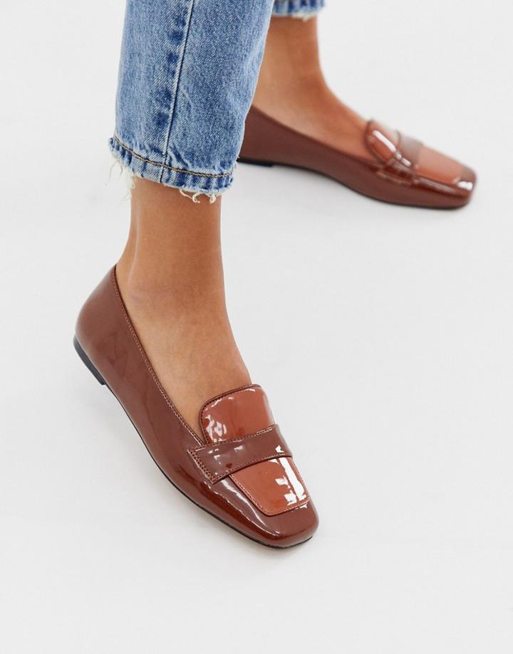 Asos Design Launch Loafer Ballet Flats In Tan - Tan