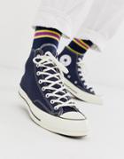 Converse Chuck 70 Hi Canvas Sneakers In Obsidian-navy