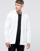 Asos Zip Up Hoodie In White - Black
