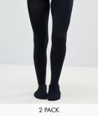 Gipsy 120 Denier Opaque 2 Pack Tights - Black