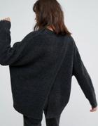 Weekday Open Back Knit Sweater - Gray