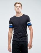 Only & Sons T-shirt With Multi Arm Stripe - Black