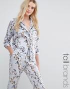 Vero Moda Tall Floral Sateen Pyjama Blouse - Multi