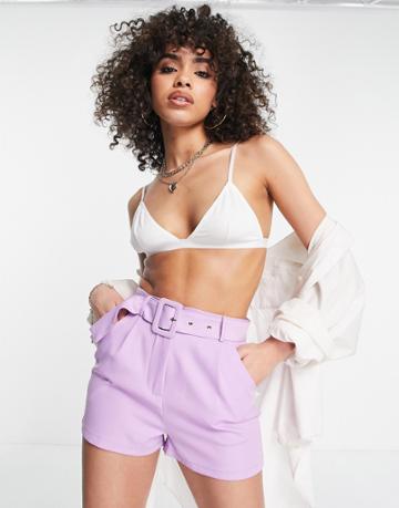 Naanaa Belted Short In Purple