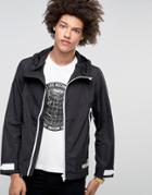 Love Moschino Hooded Zip Thru Jacket With Logo - Black