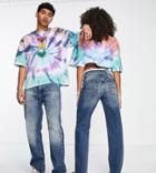 Collusion X000 Unisex Straight Leg Jeans In Y2k Wash-blue