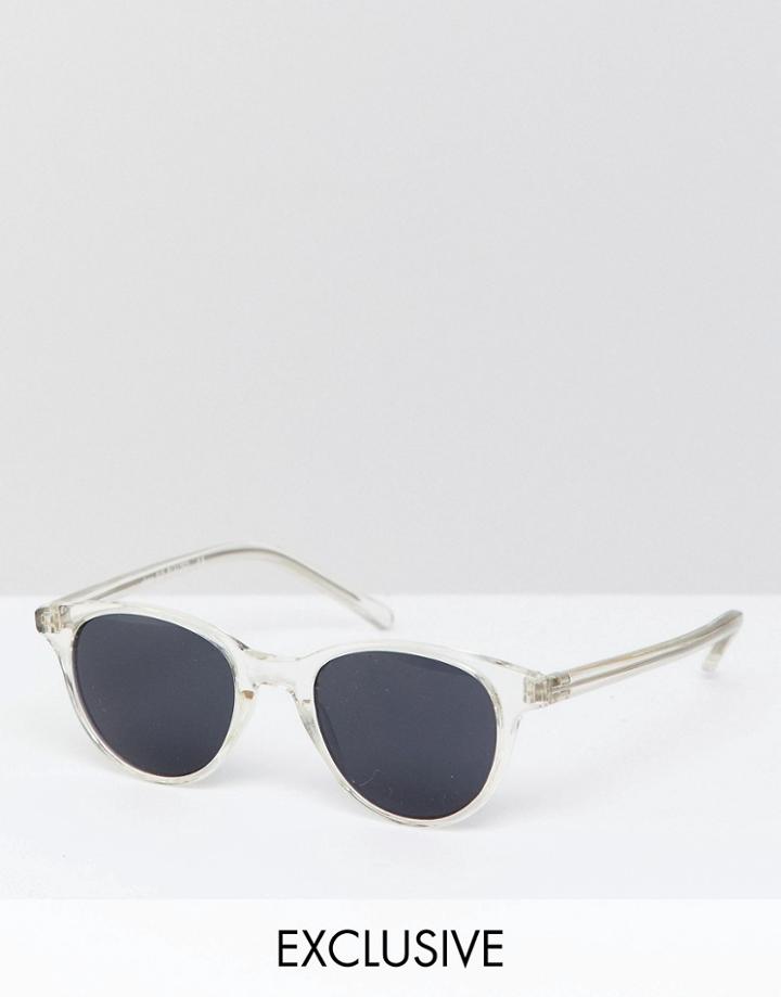 Reclaimed Vintage Inspired Round Sunglasses In Clear Exclusive To Asos - Clear