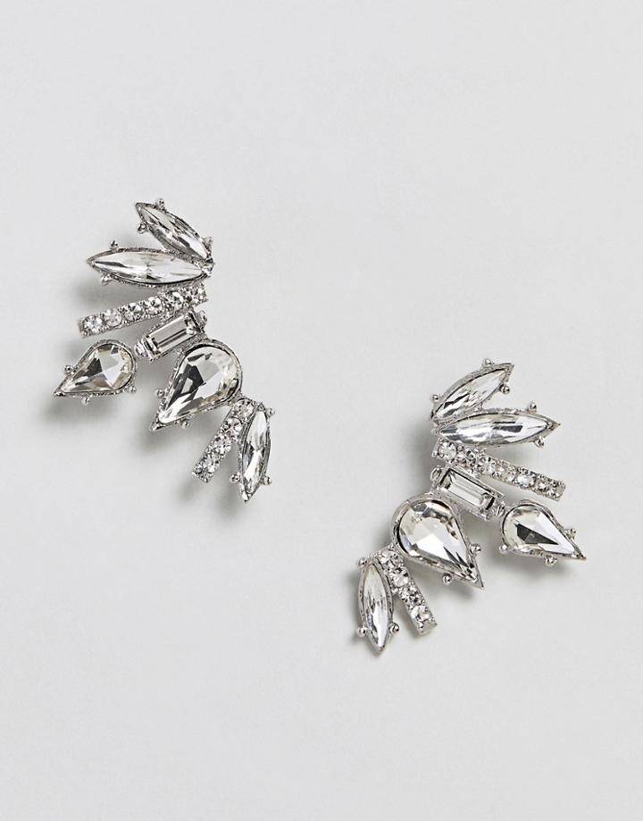 True Decadence Silver Embellished Earring (+) - Silver