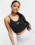 Reebok Logo Strappy Tank Top In Black