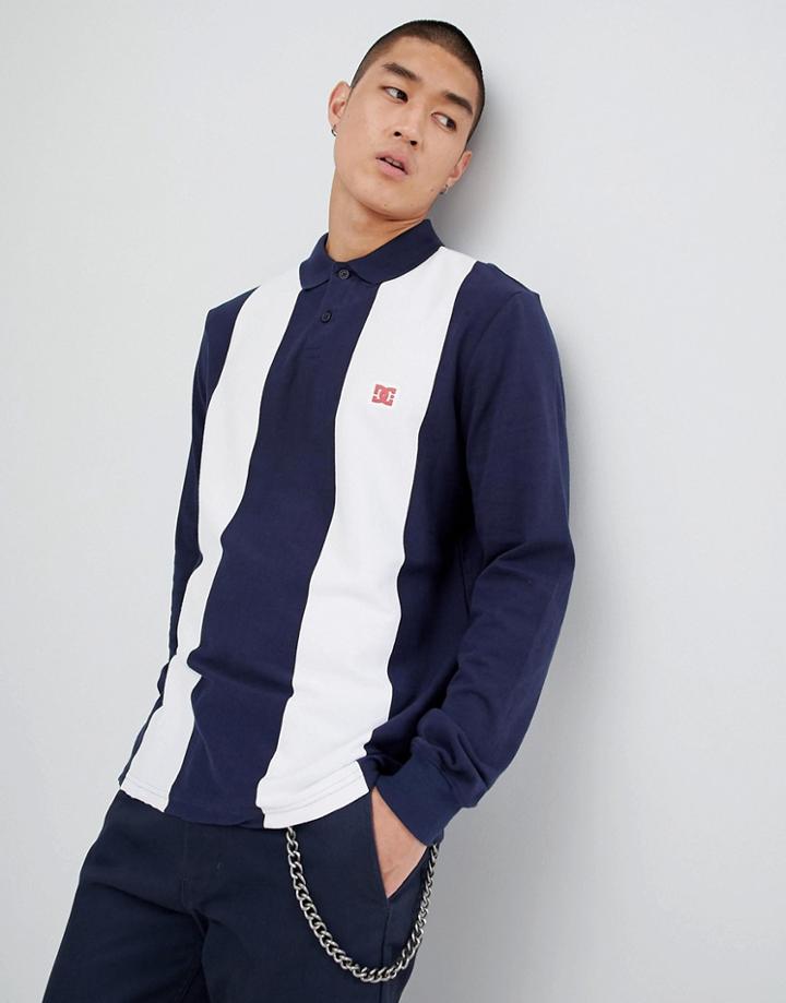 Dc Shoes Vertical Stripe Polo In Navy - Navy