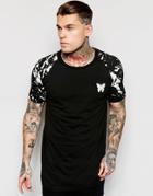Good For Nothing T-shirt With Paint Splatter Sleeves
