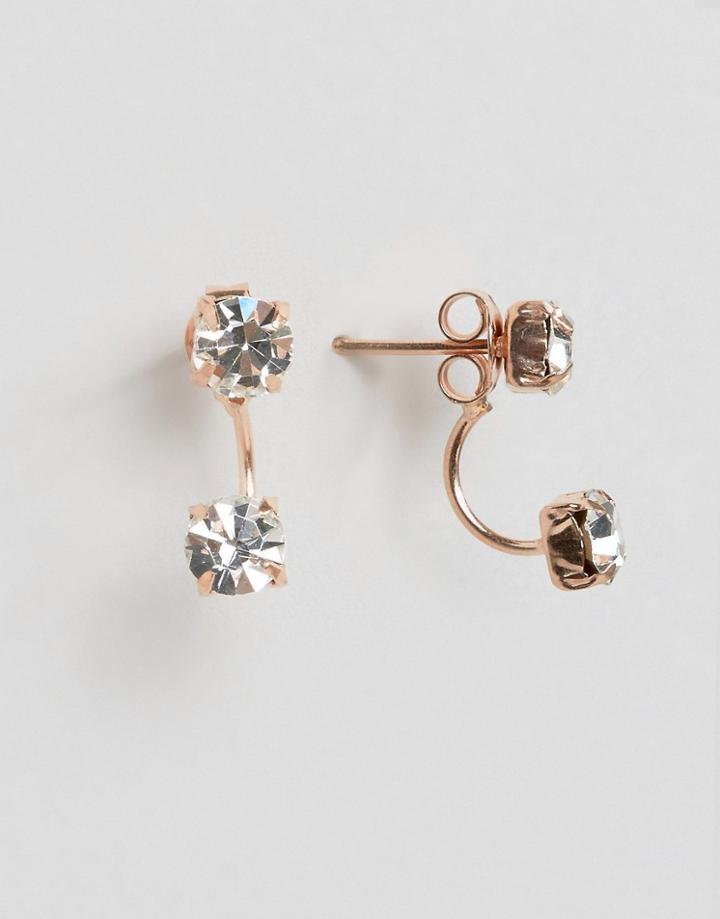 Kingsley Ryan Rose Gold Plated Through & Through Earrings - Gold