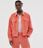Noak Oversized Chunky Cord Jacket-red
