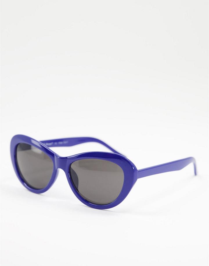 Aj Morgan Chunky Bright Frame Sunglasses-blues