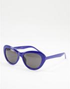 Aj Morgan Chunky Bright Frame Sunglasses-blues