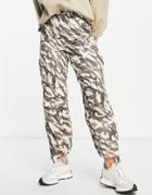 Topshop Cuffed Balloon Utility Pant In Abstract Print-neutral