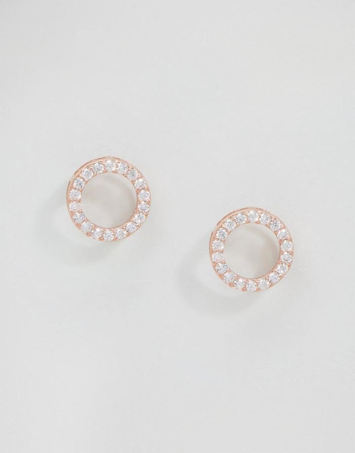 New Look Sparkle Stone Circle Stud Earrings - White