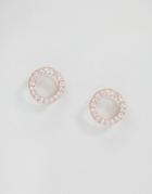 New Look Sparkle Stone Circle Stud Earrings - White