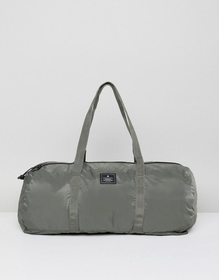 Asos Packaway Barrel Bag In Khaki - Green