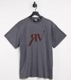 Reclaimed Vintage Inspired Unisex T-shirt With Tonal Logo In Charcoal Heather-grey