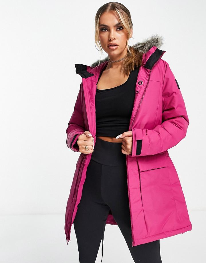 Adidas Outdoor Xploric Parka Jacket In Power Berry-pink