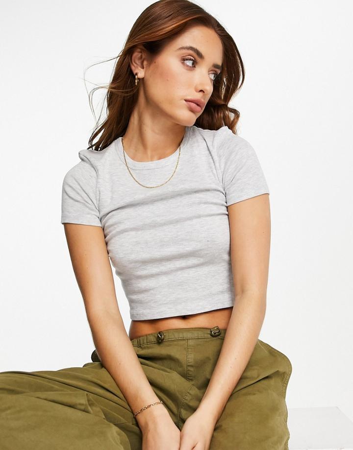Topshop Everyday Tee In Gray