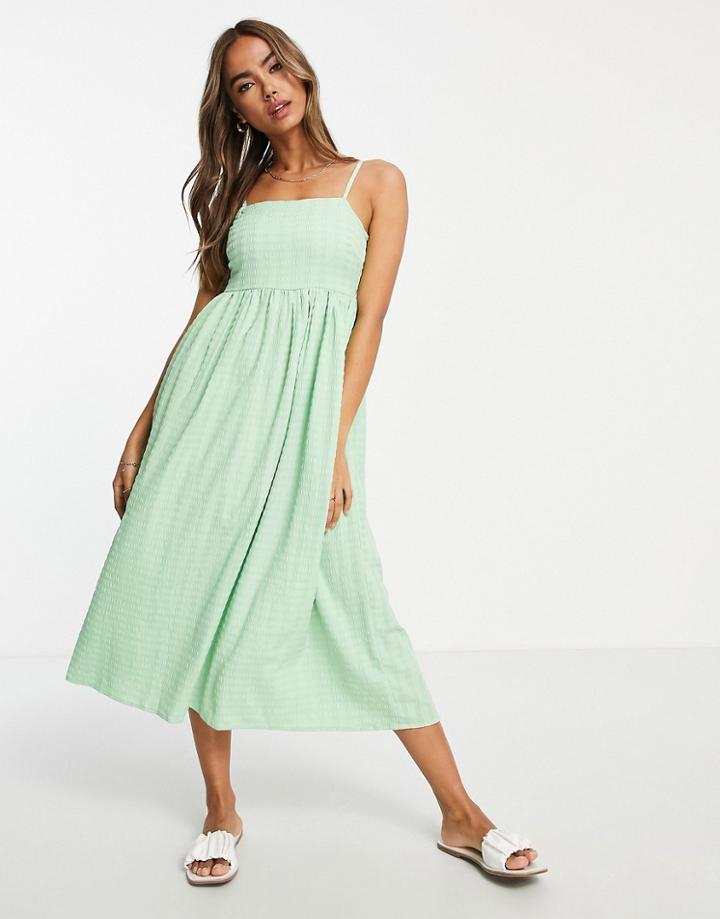 Influence Midi Swing Dress In Green Check