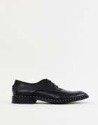 Asos Edition Lace Up Derby Shoes In Black Leather With Studded Sole