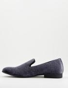 Brave Soul Velvet Loafers In Gray
