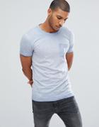 Tom Tailor T-shirt With Blue Pigment Dye Wash - Blue