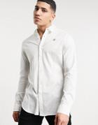 Siksilk Long Sleeve Cotton Button Down Shirt In White