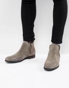 Call It Spring Ocade Suede Zip Boots In Taupe - Gray