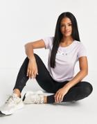 Nike Running Swoosh Short Sleeve Top In Lilac-purple