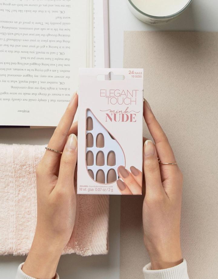 Elegant Touch Nude Collection Oval Matte Nails - Beige
