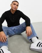 Bolongaro Trevor Long Sleeve Knit Polo Shirt-black