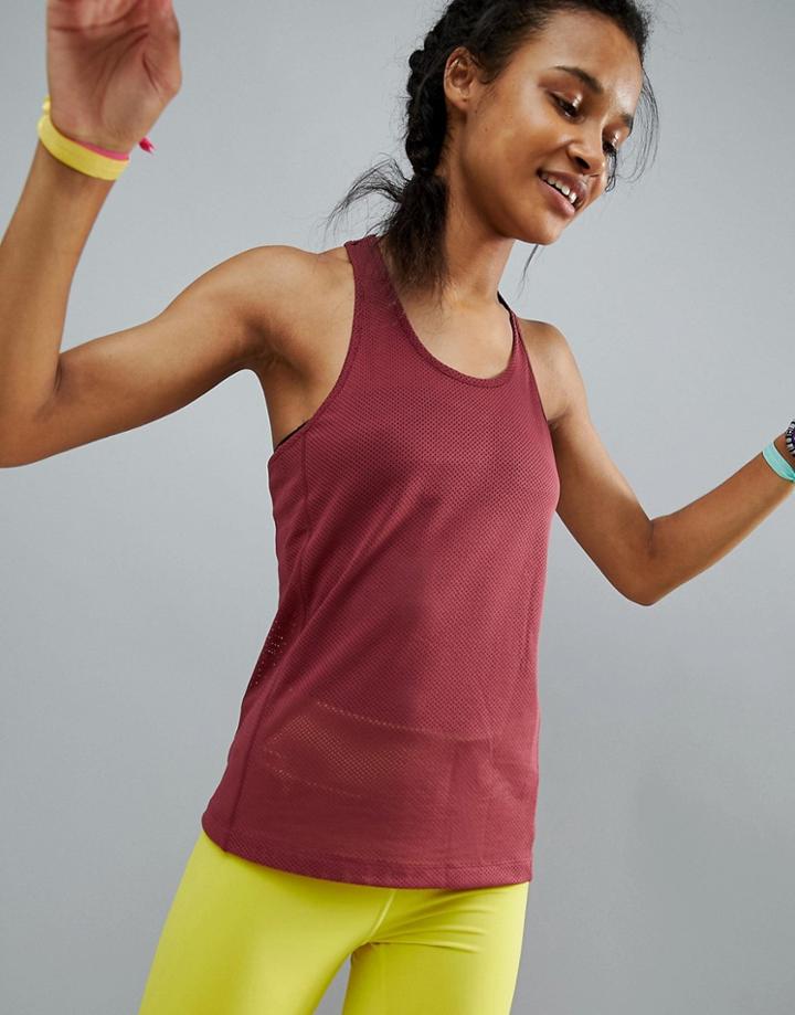 Asos 4505 Training Tank In Breathable Mesh - Pink